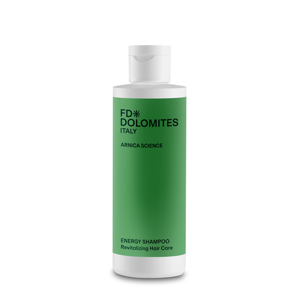 Energy Shampoo Arnica Montana Imperatoria alpina capelli sottili deboli caduta FD Dolomites