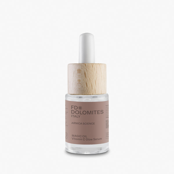 Magic Oil Arnica Montana Vitamina C Jojoba Macadamia olio siero viso illuminante FD Dolomites