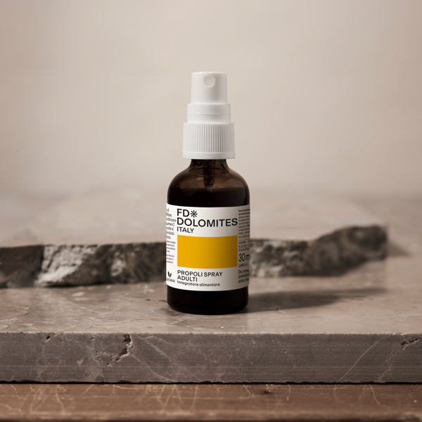 Propoli Spray 30ml estratti secchi concentrati benessere gola bocca FD Dolomites