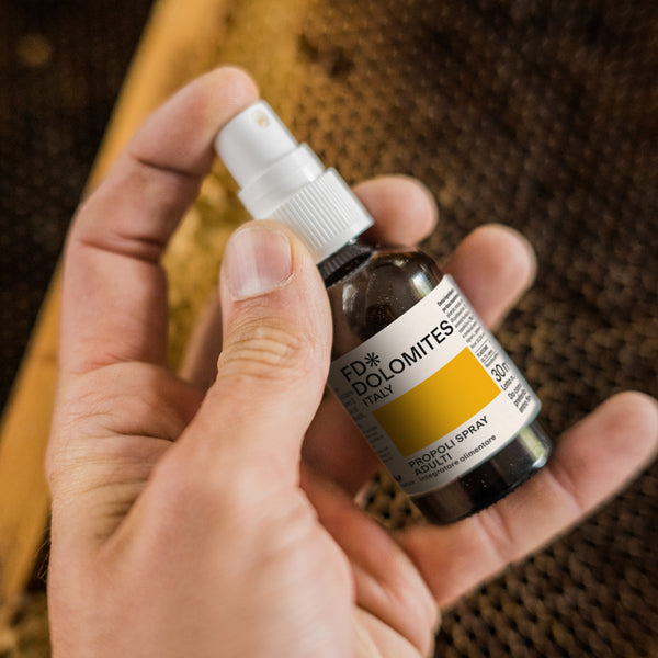 Propoli Spray integratore alimentare lenitivo emolliente secchezza orale FD Dolomites