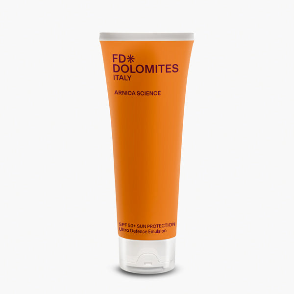 SPF 50+ Sun Protection 100ml senza profumo resistente acqua ocean friendly FD Dolomites